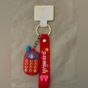 Red Kuromi Cell Keychain
